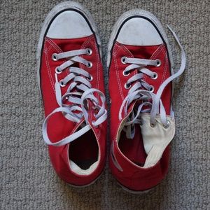 Red Hightop Converse All Stars